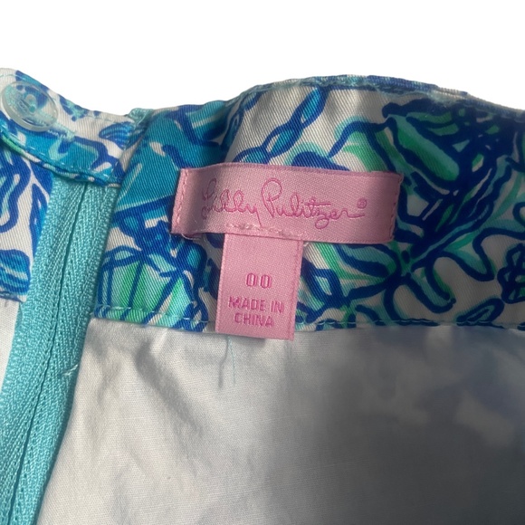 Lilly Pulitzer 00 Blue Print 100%‎ Cotton Skort - Picture 2 of 6
